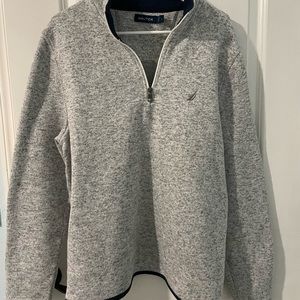 Nautica Men’s Gray half zippered sweater size Large